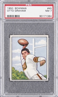 1950 Bowman #45 Otto Graham Rookie Card - PSA NM 7